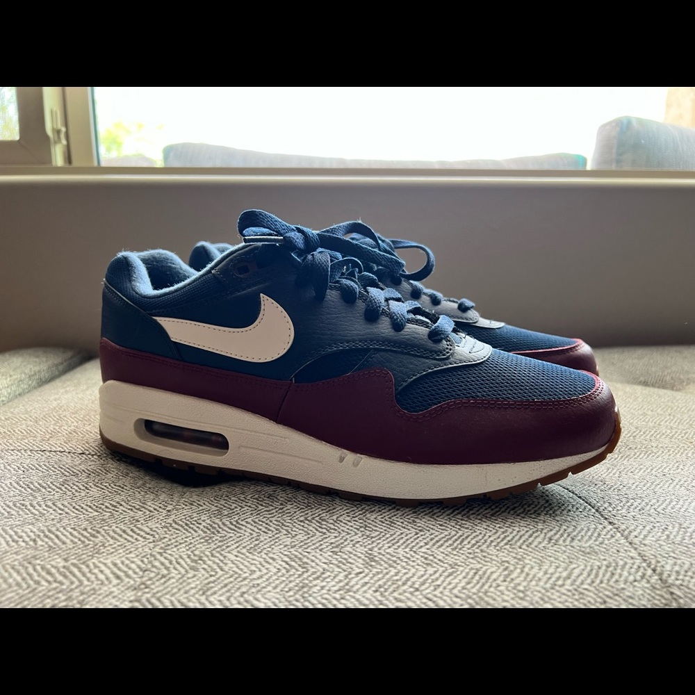 Mens Nike Air Max 1 Premium Navy/Red (2018)